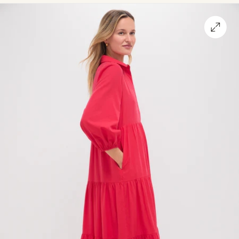 Pomander Place Hibiscus Red Tiered Maxi Dress - Picture 2 of 4